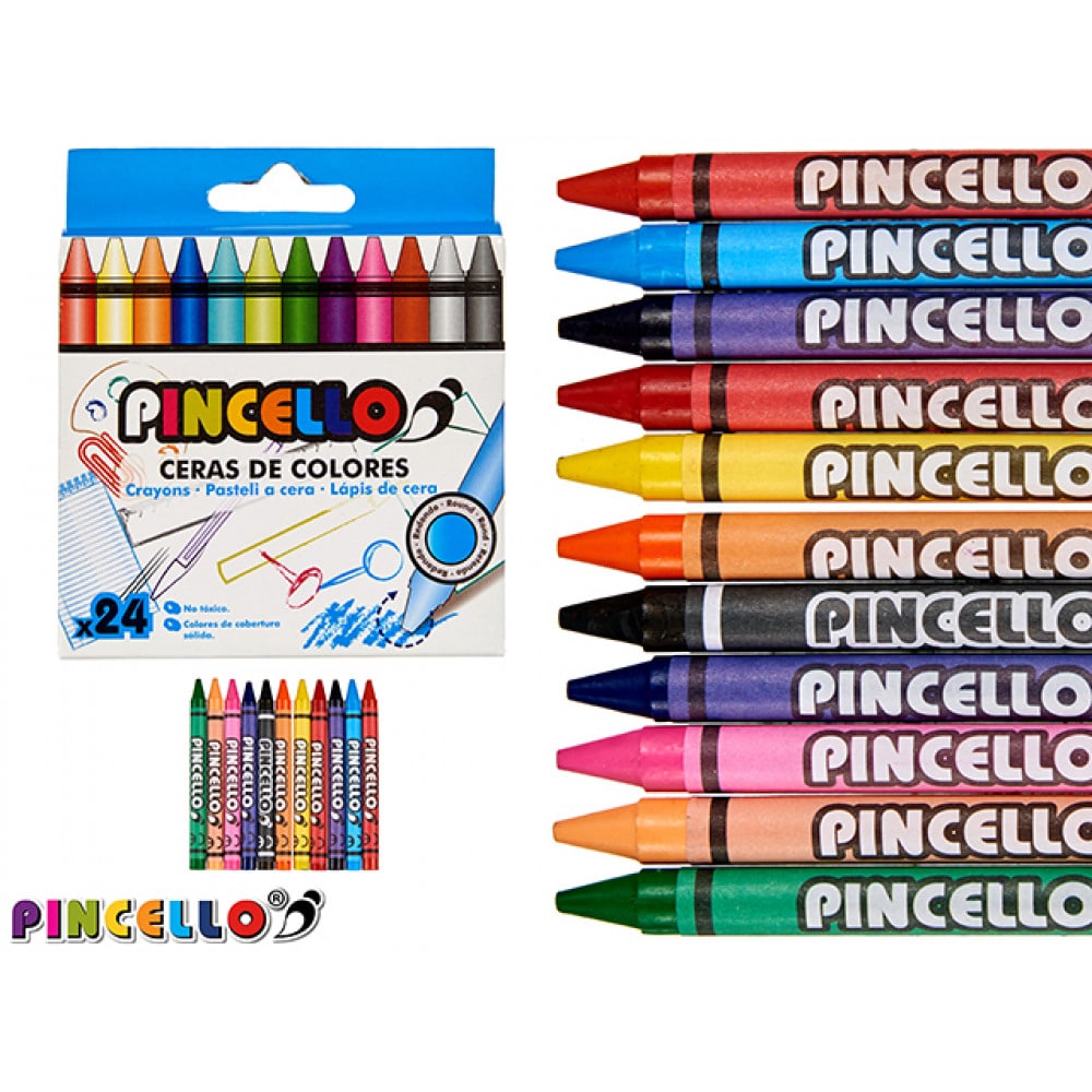 Wax Colour Crayon Set 24 Piece  Colouring Pencils & Crayons